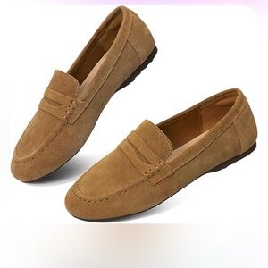 Tan Suede Loafers -EUC